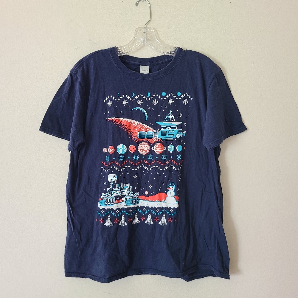 Space snowman tshirt